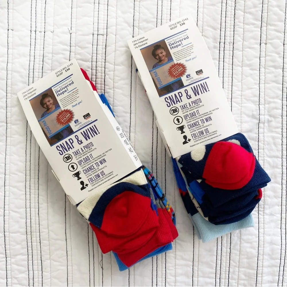NWT Swiss Alpine Colorful Sock Bundle 6 Pair Never Worn - Picture 2 of 3
